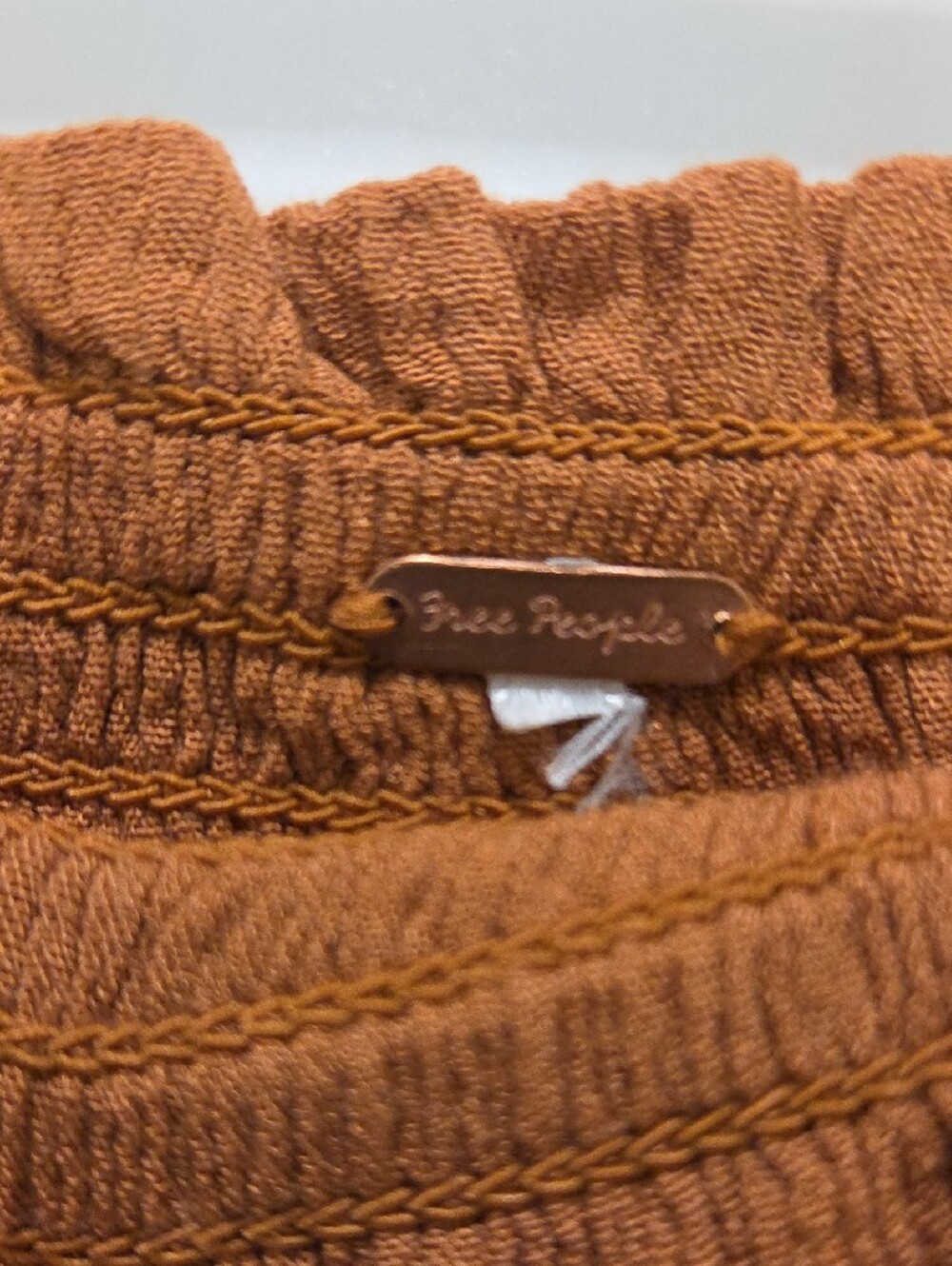 Free People Rust-Brown High-Low Tiered Boho Skirt - Picture 2 of 5